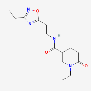 molecular formula C14H22N4O3 B5673232 1-ethyl-N-[2-(3-ethyl-1,2,4-oxadiazol-5-yl)ethyl]-6-oxo-3-piperidinecarboxamide 