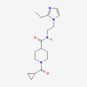 molecular formula C17H26N4O2 B5673234 1-(cyclopropylcarbonyl)-N-[2-(2-ethyl-1H-imidazol-1-yl)ethyl]-4-piperidinecarboxamide 