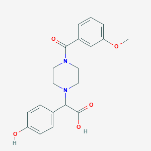 molecular formula C20H22N2O5 B5673262 (4-hydroxyphenyl)[4-(3-methoxybenzoyl)piperazin-1-yl]acetic acid 