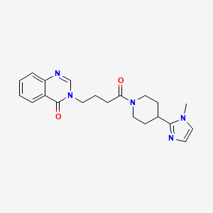 molecular formula C21H25N5O2 B5673284 3-{4-[4-(1-methyl-1H-imidazol-2-yl)-1-piperidinyl]-4-oxobutyl}-4(3H)-quinazolinone 
