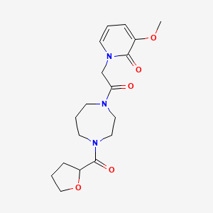 molecular formula C18H25N3O5 B5673307 3-methoxy-1-{2-oxo-2-[4-(tetrahydrofuran-2-ylcarbonyl)-1,4-diazepan-1-yl]ethyl}pyridin-2(1H)-one 