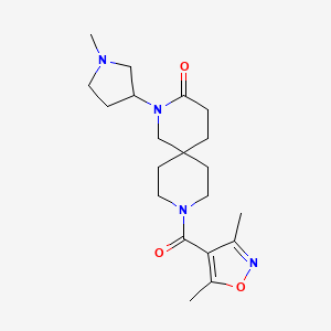 molecular formula C20H30N4O3 B5673314 9-[(3,5-dimethylisoxazol-4-yl)carbonyl]-2-(1-methylpyrrolidin-3-yl)-2,9-diazaspiro[5.5]undecan-3-one 