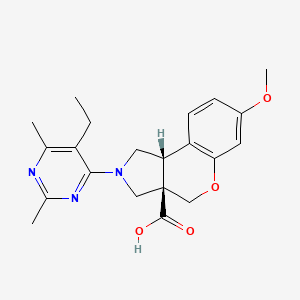 (3aR*,9bR*)-2-(5-ethyl-2,6-dimethylpyrimidin-4-yl)-7-methoxy-1,2,3,9b-tetrahydrochromeno[3,4-c]pyrrole-3a(4H)-carboxylic acid