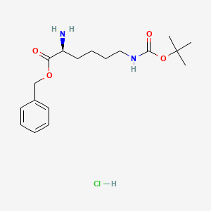 molecular formula C18H29ClN2O4 B567332 (S)-Benzyl 2-amino-6-((tert-butoxycarbonyl)amino)hexanoate hydrochloride CAS No. 133170-57-7