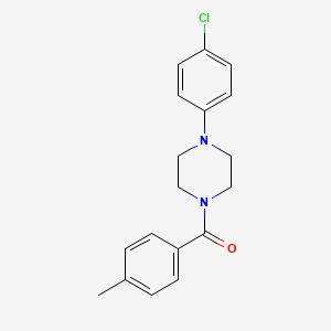 molecular formula C18H19ClN2O B5673330 1-(4-chlorophenyl)-4-(4-methylbenzoyl)piperazine 