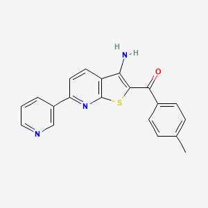 molecular formula C20H15N3OS B5673331 [3-amino-6-(3-pyridinyl)thieno[2,3-b]pyridin-2-yl](4-methylphenyl)methanone 