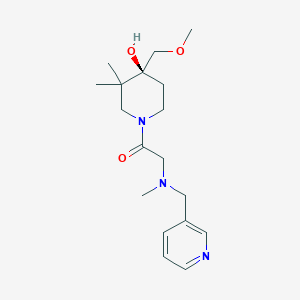 molecular formula C18H29N3O3 B5673339 (4S)-4-(methoxymethyl)-3,3-dimethyl-1-[N-methyl-N-(3-pyridinylmethyl)glycyl]-4-piperidinol 