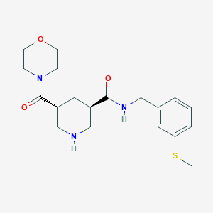 (3R*,5R*)-N-[3-(methylthio)benzyl]-5-(morpholin-4-ylcarbonyl)piperidine-3-carboxamide