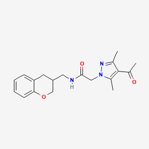 molecular formula C19H23N3O3 B5673348 2-(4-acetyl-3,5-dimethyl-1H-pyrazol-1-yl)-N-(3,4-dihydro-2H-chromen-3-ylmethyl)acetamide 