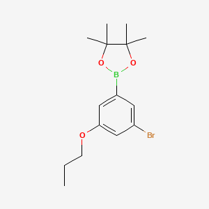 molecular formula C15H22BBrO3 B567335 2-(3-Bromo-5-propoxyphenyl)-4,4,5,5-tetramethyl-1,3,2-dioxaborolane CAS No. 1218790-36-3