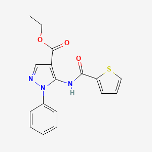 molecular formula C17H15N3O3S B5673357 ethyl 1-phenyl-5-[(2-thienylcarbonyl)amino]-1H-pyrazole-4-carboxylate 