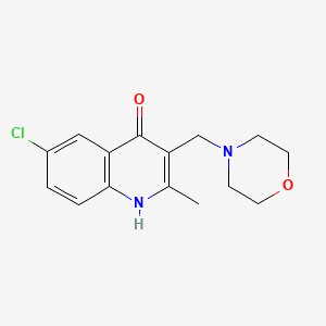 molecular formula C15H17ClN2O2 B5673373 6-chloro-2-methyl-3-(4-morpholinylmethyl)-4-quinolinol 