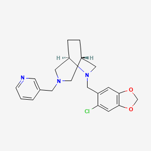 molecular formula C21H24ClN3O2 B5673380 (1S*,5R*)-6-[(6-chloro-1,3-benzodioxol-5-yl)methyl]-3-(pyridin-3-ylmethyl)-3,6-diazabicyclo[3.2.2]nonane 