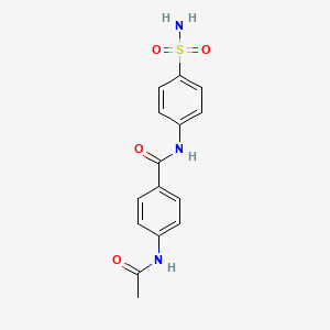 molecular formula C15H15N3O4S B5673396 4-(acetylamino)-N-[4-(aminosulfonyl)phenyl]benzamide 