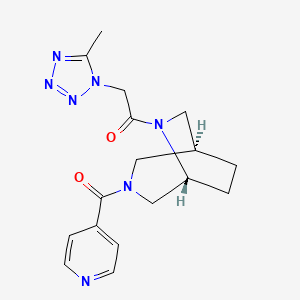 molecular formula C17H21N7O2 B5673412 (1S*,5R*)-3-isonicotinoyl-6-[(5-methyl-1H-tetrazol-1-yl)acetyl]-3,6-diazabicyclo[3.2.2]nonane 
