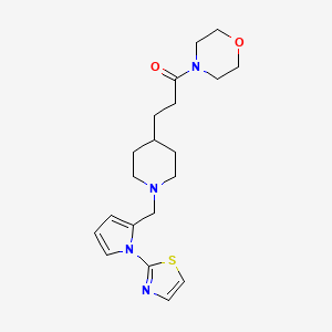 molecular formula C20H28N4O2S B5673417 4-[3-(1-{[1-(1,3-thiazol-2-yl)-1H-pyrrol-2-yl]methyl}-4-piperidinyl)propanoyl]morpholine 