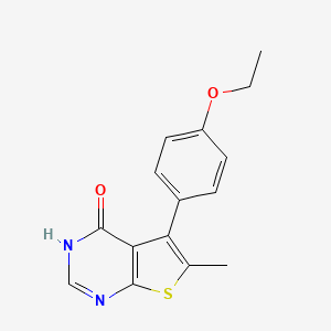 molecular formula C15H14N2O2S B5673422 5-(4-ethoxyphenyl)-6-methylthieno[2,3-d]pyrimidin-4(3H)-one 