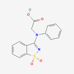 molecular formula C15H12N2O4S B5673431 N-(1,1-dioxido-1,2-benzisothiazol-3-yl)-N-phenylglycine 