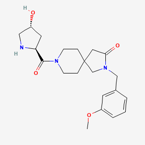 molecular formula C21H29N3O4 B5673434 8-[(4R)-4-hydroxy-L-prolyl]-2-(3-methoxybenzyl)-2,8-diazaspiro[4.5]decan-3-one hydrochloride 