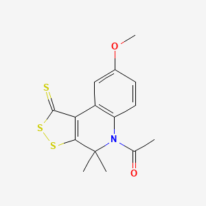 molecular formula C15H15NO2S3 B5673440 5-acetyl-8-methoxy-4,4-dimethyl-4,5-dihydro-1H-[1,2]dithiolo[3,4-c]quinoline-1-thione 