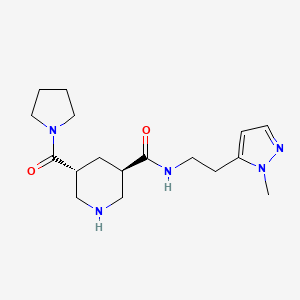 molecular formula C17H27N5O2 B5673448 (3R*,5R*)-N-[2-(1-methyl-1H-pyrazol-5-yl)ethyl]-5-(pyrrolidin-1-ylcarbonyl)piperidine-3-carboxamide 