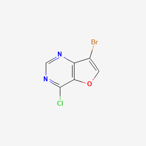 molecular formula C6H2BrClN2O B567346 7-溴-4-氯呋喃并[3,2-d]嘧啶 CAS No. 1211595-48-0