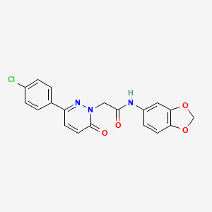 molecular formula C19H14ClN3O4 B5673464 N-1,3-benzodioxol-5-yl-2-[3-(4-chlorophenyl)-6-oxo-1(6H)-pyridazinyl]acetamide 