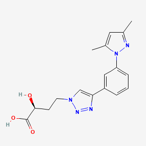 (2S)-4-{4-[3-(3,5-dimethyl-1H-pyrazol-1-yl)phenyl]-1H-1,2,3-triazol-1-yl}-2-hydroxybutanoic acid