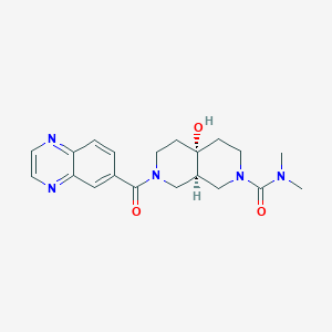 molecular formula C20H25N5O3 B5673469 (4aR*,8aR*)-4a-hydroxy-N,N-dimethyl-7-(quinoxalin-6-ylcarbonyl)octahydro-2,7-naphthyridine-2(1H)-carboxamide 