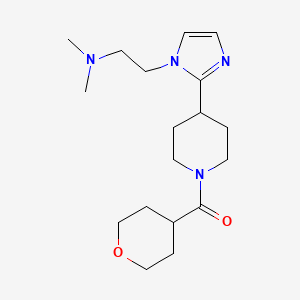 molecular formula C18H30N4O2 B5673492 N,N-dimethyl-2-{2-[1-(tetrahydro-2H-pyran-4-ylcarbonyl)-4-piperidinyl]-1H-imidazol-1-yl}ethanamine 
