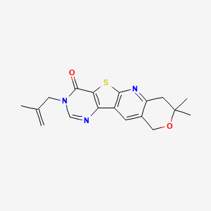 molecular formula C18H19N3O2S B5673495 8,8-dimethyl-3-(2-methyl-2-propen-1-yl)-7,10-dihydro-8H-pyrano[3'',4'':5',6']pyrido[3',2':4,5]thieno[3,2-d]pyrimidin-4(3H)-one 