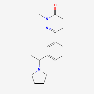 molecular formula C17H21N3O B5673513 2-methyl-6-[3-(1-pyrrolidin-1-ylethyl)phenyl]pyridazin-3(2H)-one 