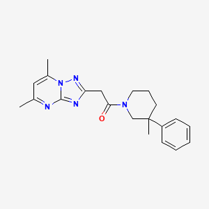 molecular formula C21H25N5O B5673545 5,7-dimethyl-2-[2-(3-methyl-3-phenylpiperidin-1-yl)-2-oxoethyl][1,2,4]triazolo[1,5-a]pyrimidine 