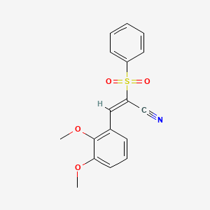 molecular formula C17H15NO4S B5673565 3-(2,3-dimethoxyphenyl)-2-(phenylsulfonyl)acrylonitrile 