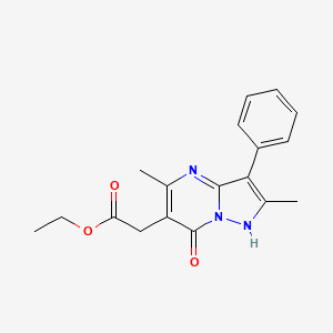 molecular formula C18H19N3O3 B5673572 ethyl (2,5-dimethyl-7-oxo-3-phenyl-4,7-dihydropyrazolo[1,5-a]pyrimidin-6-yl)acetate 