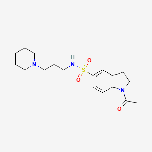 molecular formula C18H27N3O3S B5673601 1-acetyl-N-[3-(1-piperidinyl)propyl]-5-indolinesulfonamide 