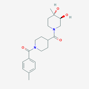 molecular formula C20H28N2O4 B5673627 (3S*,4S*)-4-methyl-1-{[1-(4-methylbenzoyl)piperidin-4-yl]carbonyl}piperidine-3,4-diol 