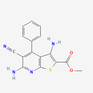 molecular formula C16H12N4O2S B5673633 methyl 3,6-diamino-5-cyano-4-phenylthieno[2,3-b]pyridine-2-carboxylate 