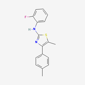 molecular formula C17H15FN2S B5673642 N-(2-fluorophenyl)-5-methyl-4-(4-methylphenyl)-1,3-thiazol-2-amine 