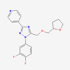 molecular formula C19H18F2N4O2 B5673654 4-{1-(3,4-difluorophenyl)-5-[(tetrahydrofuran-2-ylmethoxy)methyl]-1H-1,2,4-triazol-3-yl}pyridine 