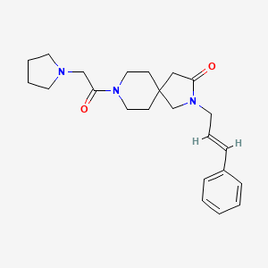 molecular formula C23H31N3O2 B5673665 2-[(2E)-3-phenylprop-2-en-1-yl]-8-(pyrrolidin-1-ylacetyl)-2,8-diazaspiro[4.5]decan-3-one 
