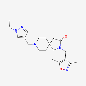molecular formula C20H29N5O2 B5673671 2-[(3,5-dimethylisoxazol-4-yl)methyl]-8-[(1-ethyl-1H-pyrazol-4-yl)methyl]-2,8-diazaspiro[4.5]decan-3-one 