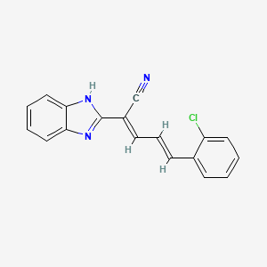 molecular formula C18H12ClN3 B5673679 2-(1H-benzimidazol-2-yl)-5-(2-chlorophenyl)-2,4-pentadienenitrile 