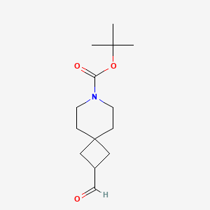 molecular formula C14H23NO3 B567370 Tert-butyl 2-formyl-7-azaspiro[3.5]nonane-7-carboxylate CAS No. 1346556-73-7