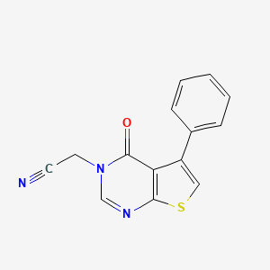 molecular formula C14H9N3OS B5673700 (4-oxo-5-phenylthieno[2,3-d]pyrimidin-3(4H)-yl)acetonitrile 