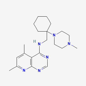 molecular formula C21H32N6 B5673705 5,7-dimethyl-N-{[1-(4-methylpiperazin-1-yl)cyclohexyl]methyl}pyrido[2,3-d]pyrimidin-4-amine 