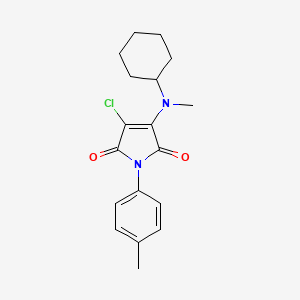 molecular formula C18H21ClN2O2 B5673736 3-chloro-4-[cyclohexyl(methyl)amino]-1-(4-methylphenyl)-1H-pyrrole-2,5-dione 