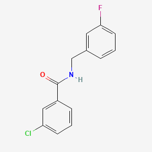 molecular formula C14H11ClFNO B567375 3-Chloro-N-(3-fluorobenzyl)benzamide CAS No. 1311829-27-2
