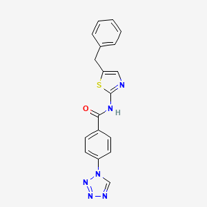 molecular formula C18H14N6OS B5673784 N-(5-benzyl-1,3-thiazol-2-yl)-4-(1H-tetrazol-1-yl)benzamide 