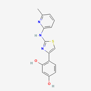 molecular formula C15H13N3O2S B5673812 4-{2-[(6-methyl-2-pyridinyl)amino]-1,3-thiazol-4-yl}-1,3-benzenediol 